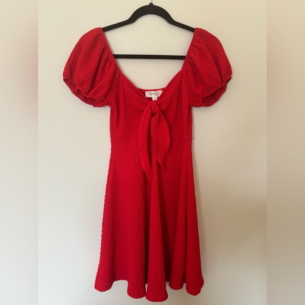 Red Puff Sleeve Dress